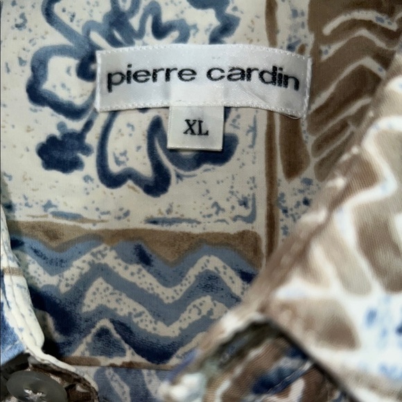 Pierre‎ Cardin Blue and Brown Casual Button Down Shirt - Picture 4 of 9